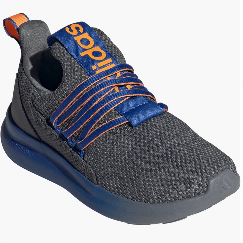 Adidas Kids' Lite Racer - Gray, Blue & Orange Sneakers